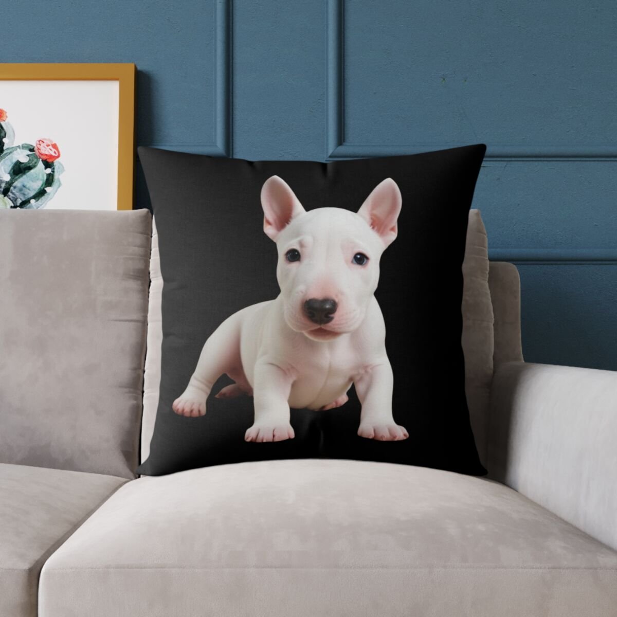 English Bull Terrier Square Poly Canvas Pillow - Image 15