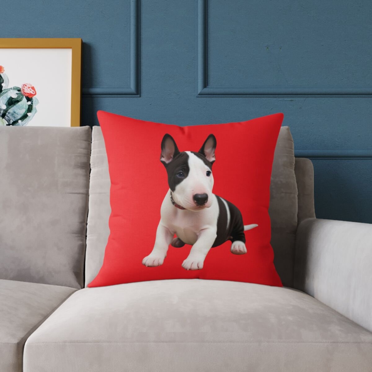 English Bull Terrier Square Poly Canvas Pillow - Image 11