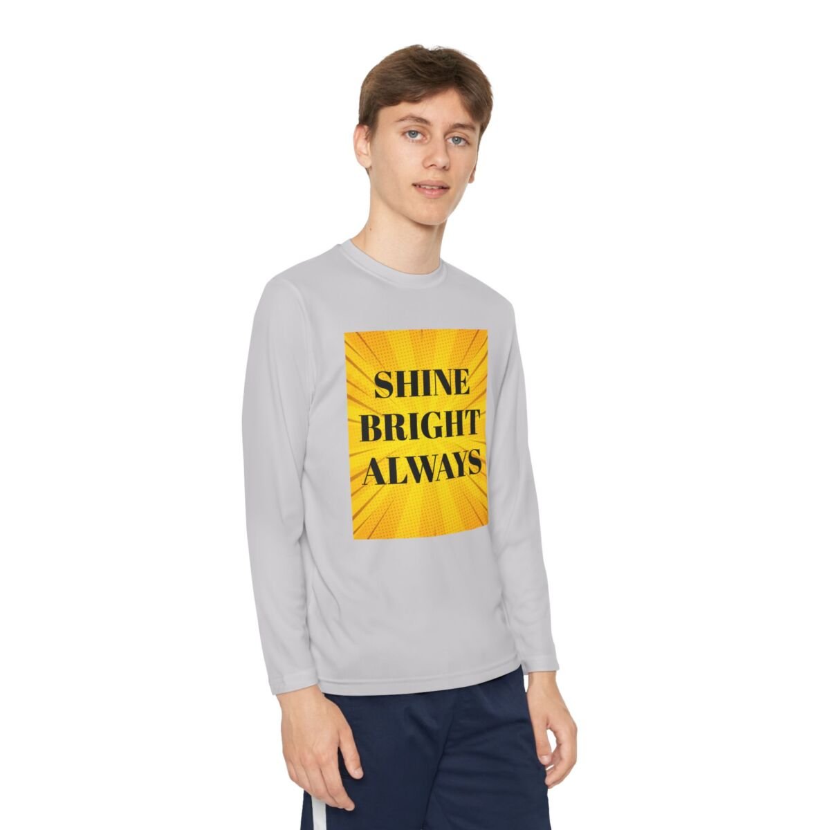 Motivational Quote Phrase Youth Long Sleeve Competitor Tee - Image 4