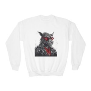 Street Dragon Kids Graphic Crewneck Sweatshirt — Cool Cartoon Lizard in Cap