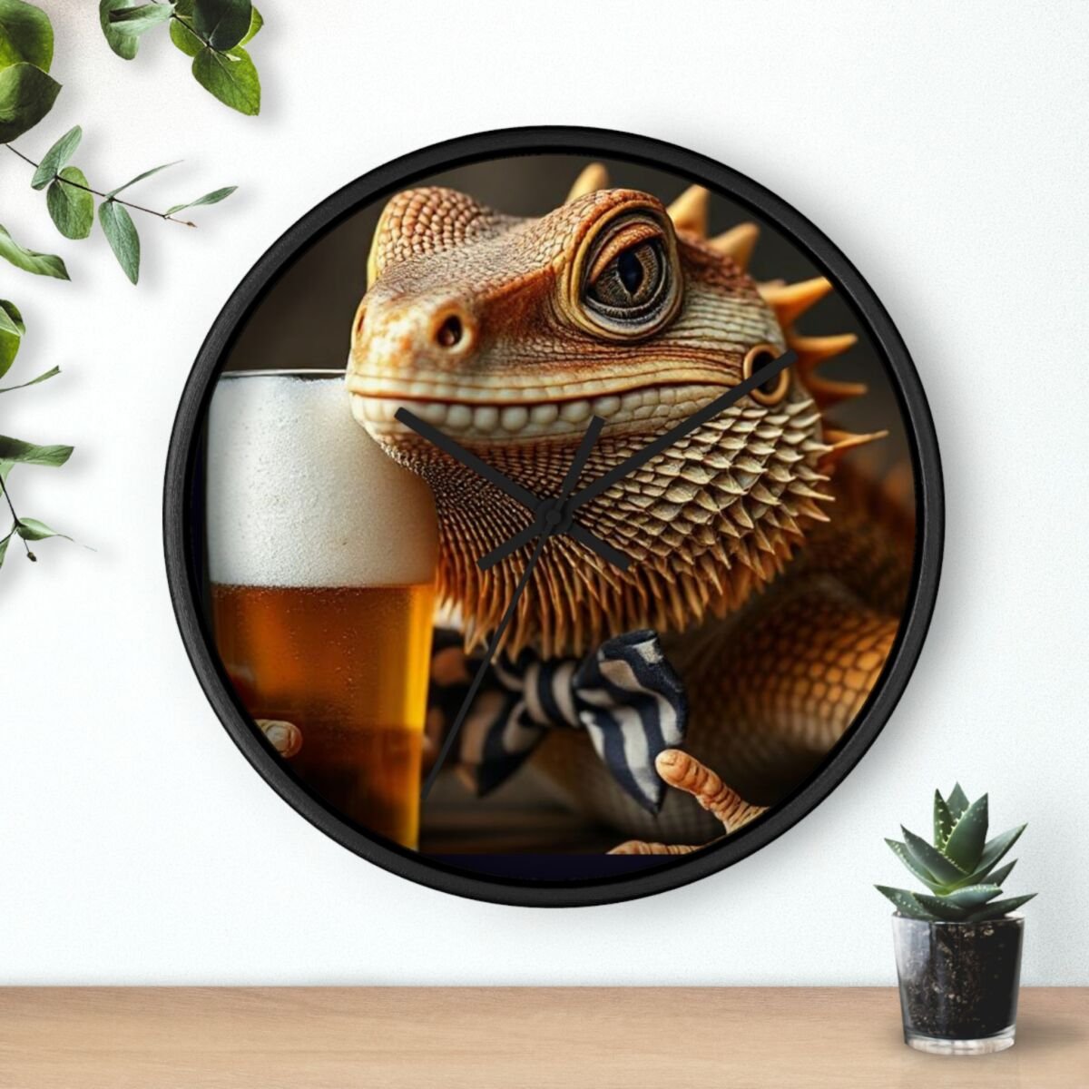 Wall Clock - Bearded Dragon Chamelion Gecko Water Dragon iguana Design - Image 3