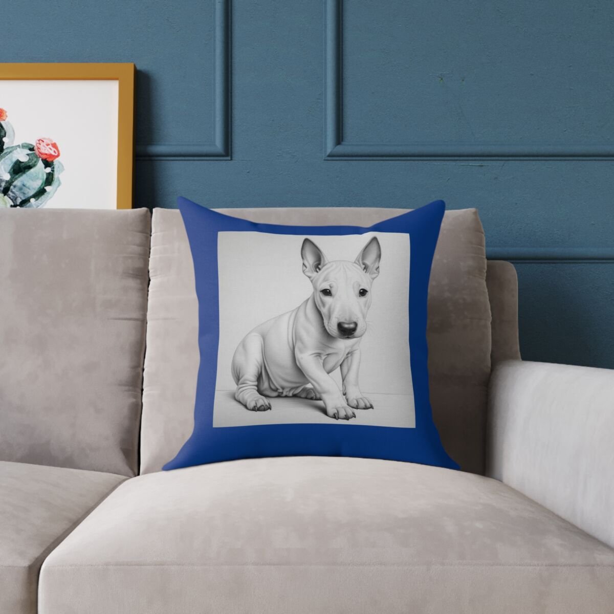 English Bull Terrier Square Poly Canvas Pillow - Image 7