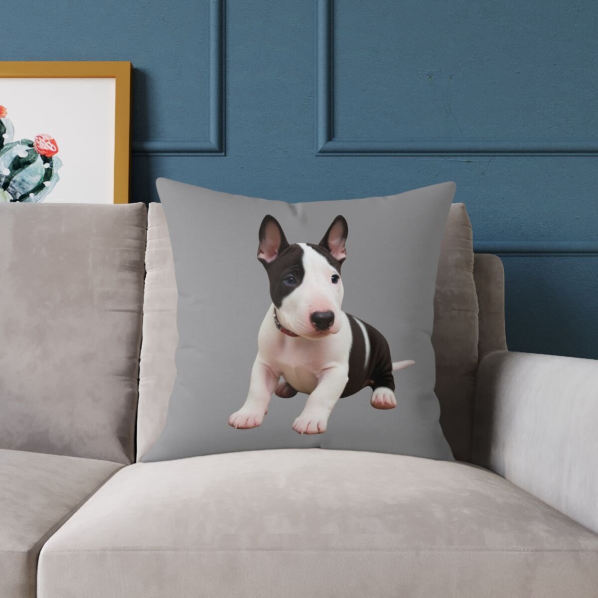 English Bull Terrier Square Poly Canvas Pillow - Image 11