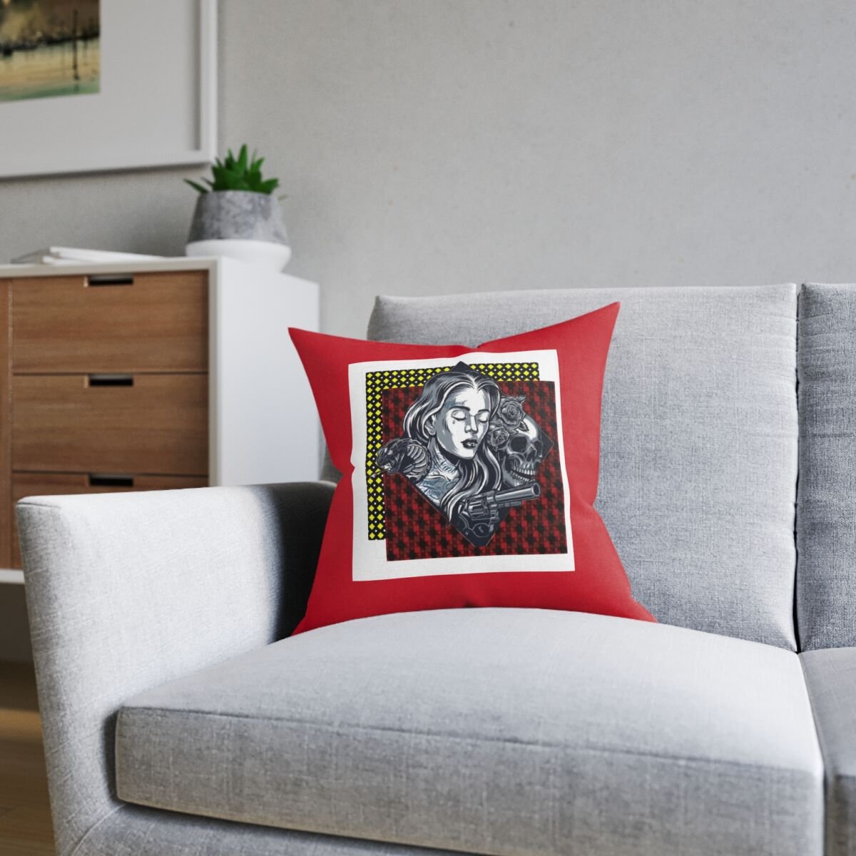 Tattoo Art Square Pillow - Image 12