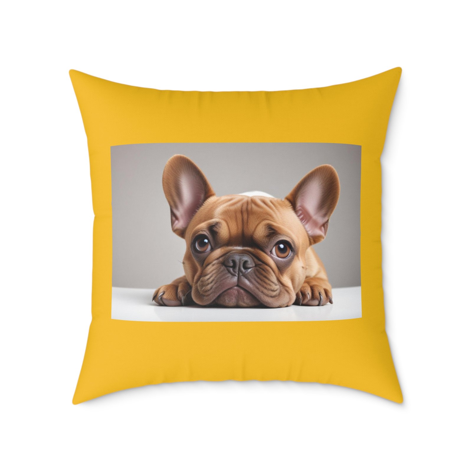 Pet Dog Puppy Cushion 08.French Bulldog Square Poly Canvas Pillow 08 - Image 17