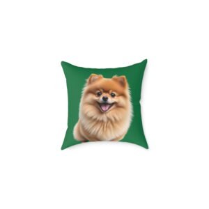 Pomeranian Dog Square Poly Canvas Pillow
