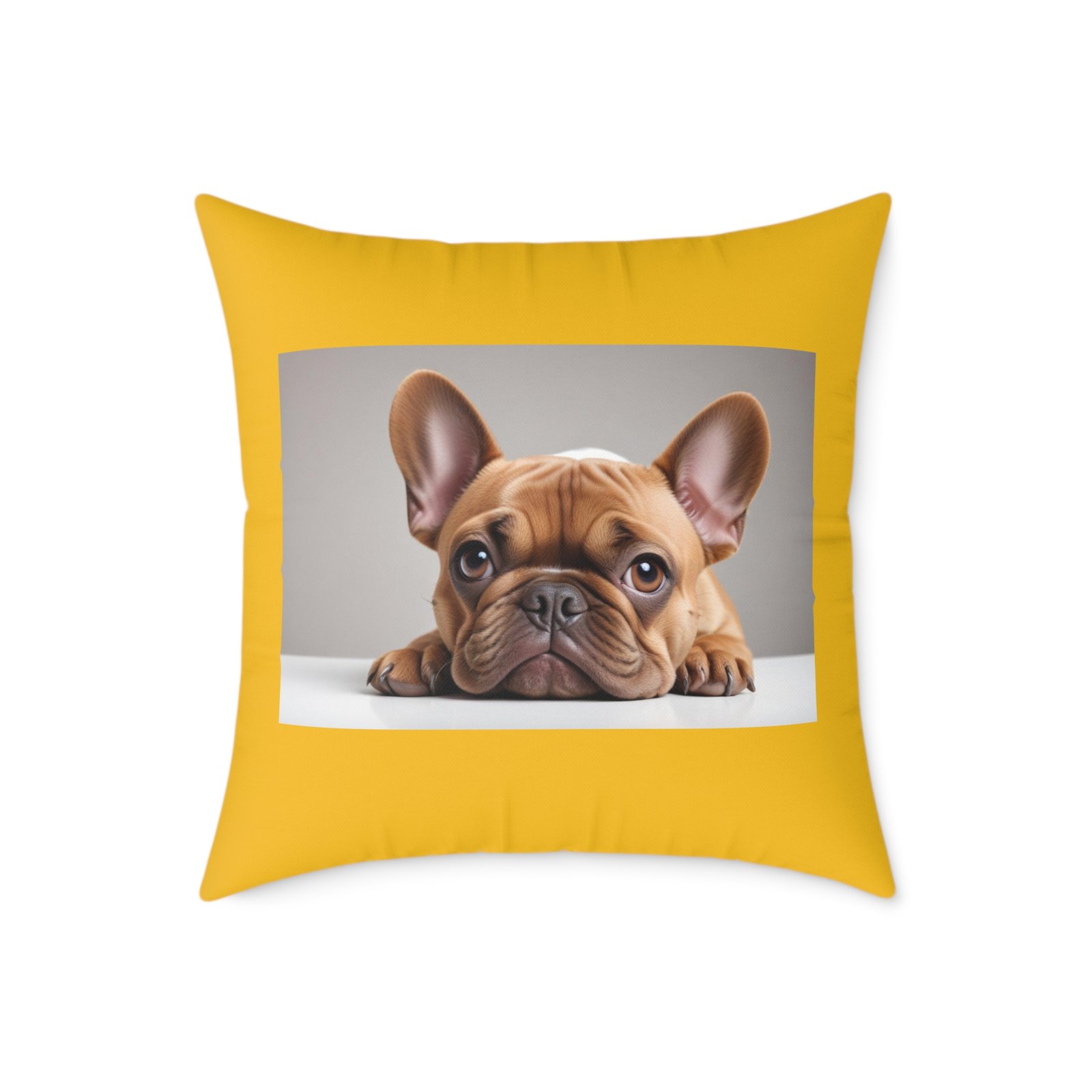 Pet Dog Puppy Cushion 08.French Bulldog Square Poly Canvas Pillow 08 - Image 13