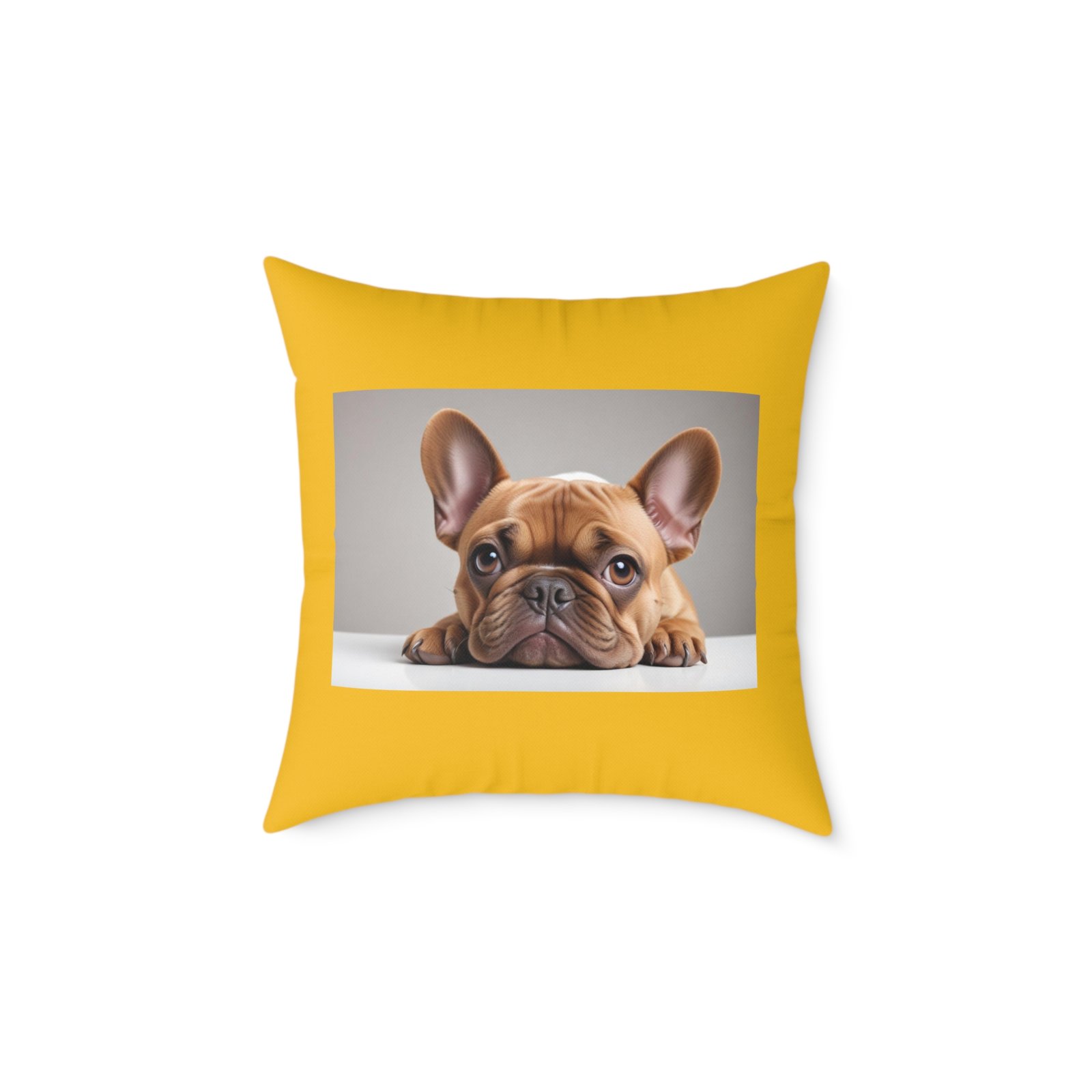 Pet Dog Puppy Cushion 08.French Bulldog Square Poly Canvas Pillow 08 - Image 9