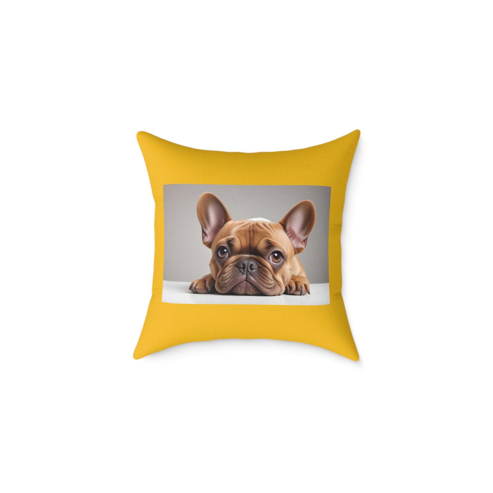 Pet Dog Puppy Cushion 08.French Bulldog Square Poly Canvas Pillow 08 - Image 5