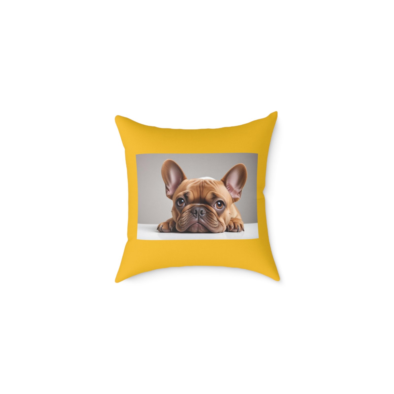Pet Dog Puppy Cushion 08.French Bulldog Square Poly Canvas Pillow 08 - Image 3
