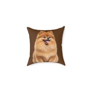 Pomeranian Dog Square Poly Canvas Pillow