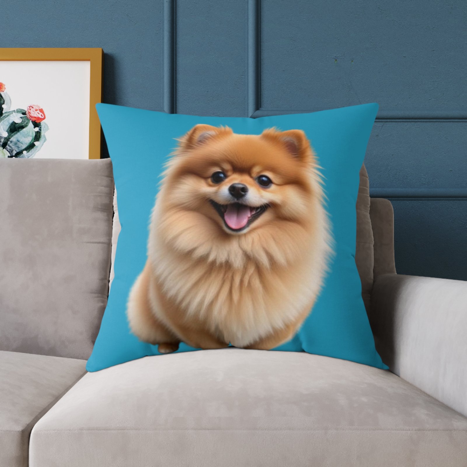 Pomeranian Dog Square Poly Canvas Pillow - Image 19