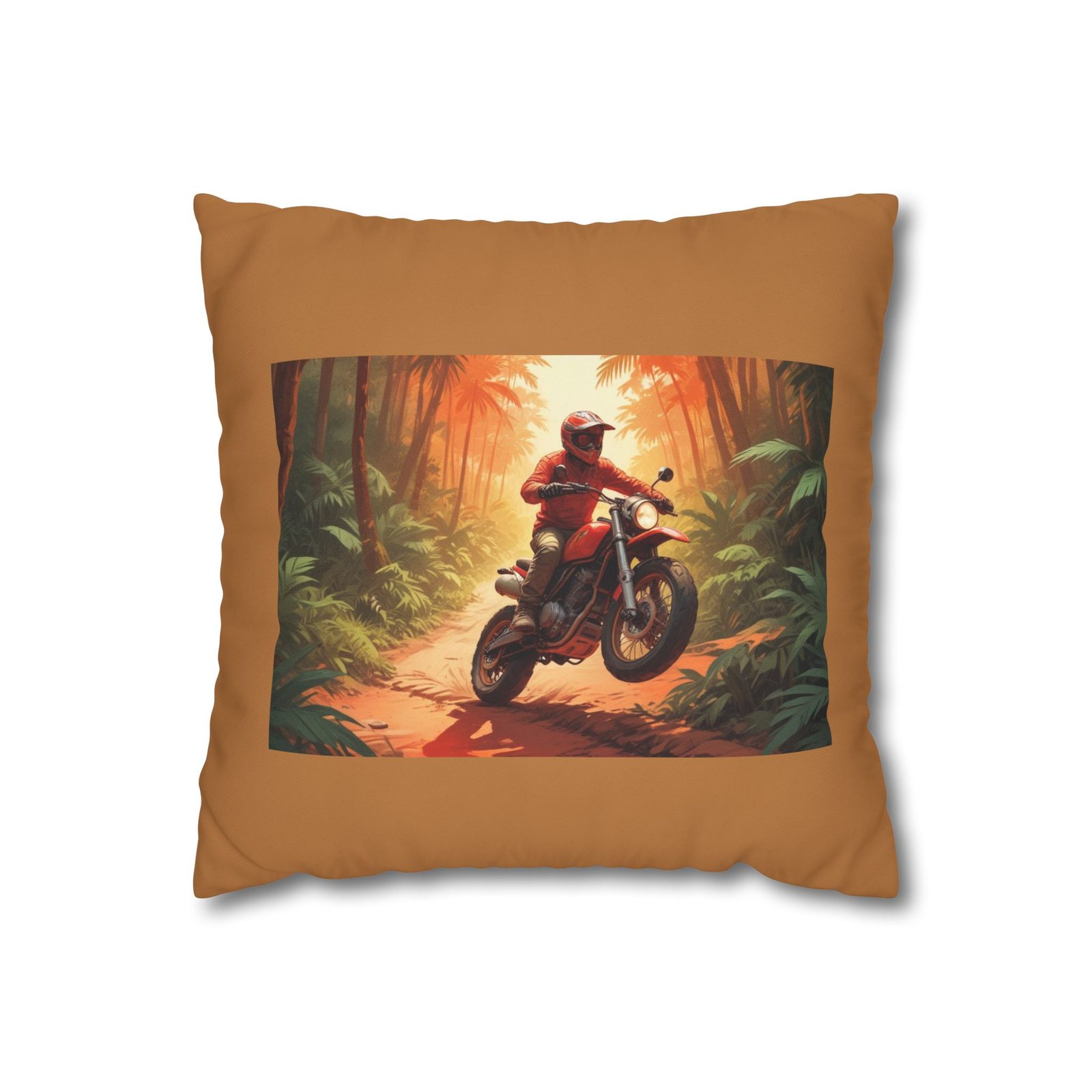 Scrambling Bikes Square Poly Canvas Pillowcase