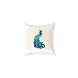 Pea cock Prin t Cushion G ift Square Poly Canvas Pillow Pea cock Prin t , G ift Cushion, Lounge Cushion, Bedroom Cushion, Cushion G ift , ,