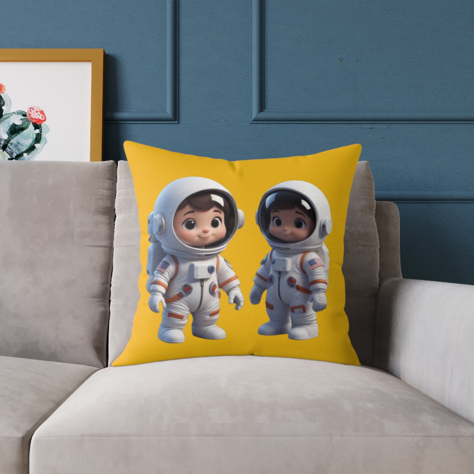 Astronauts Square Poly Canvas Pillow - Image 11