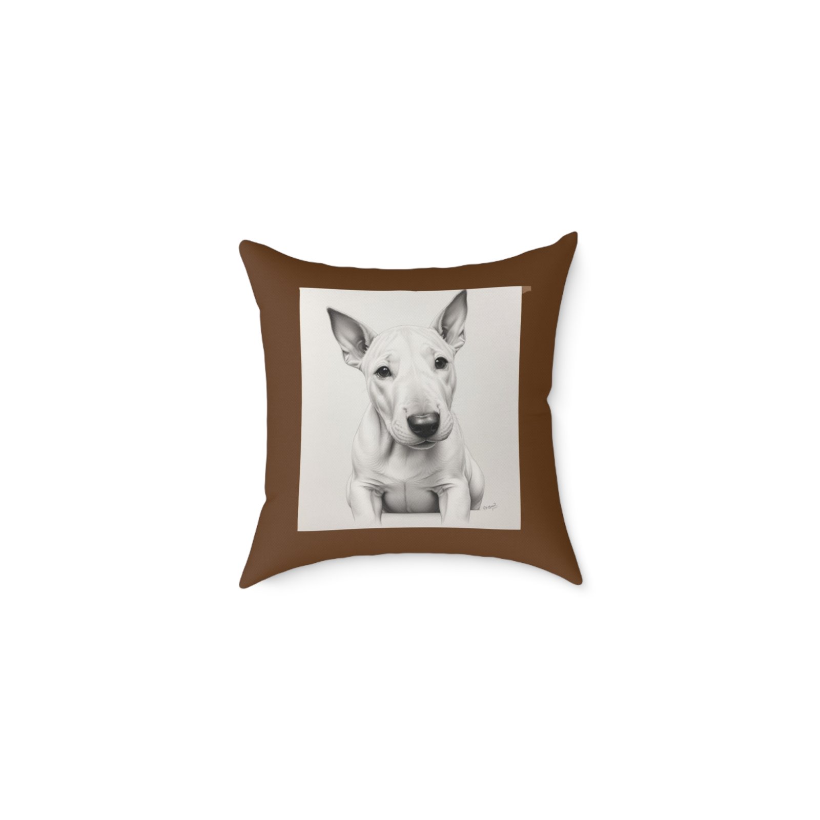 English Bull Terrier Square Poly Canvas Pillow