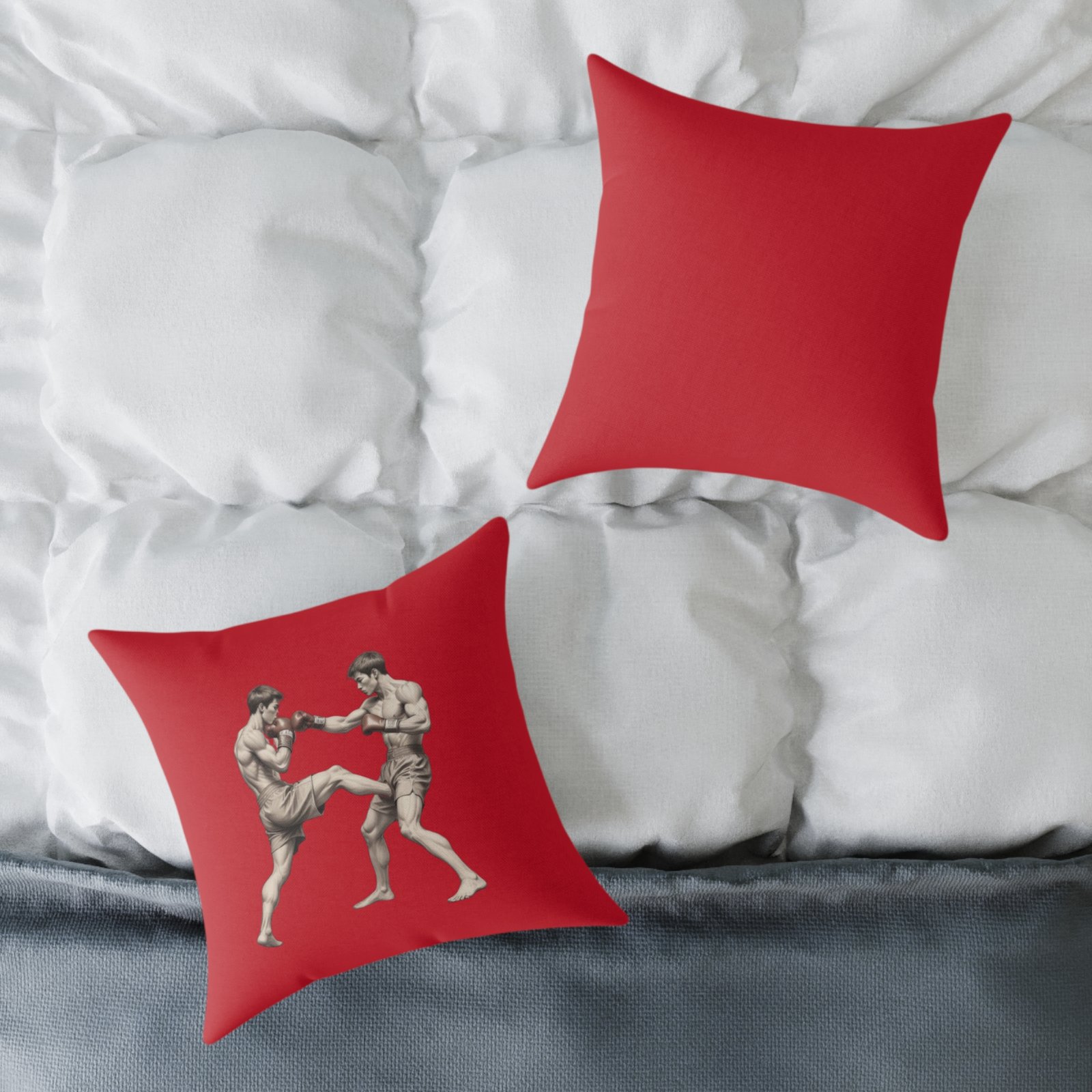 Kickboxing Square Poly Canvas Pillow - Image 8