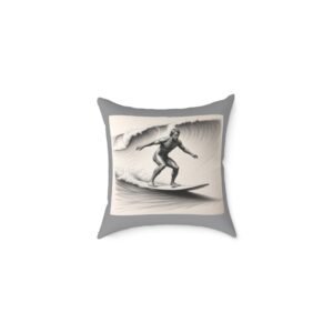 Surfing Square Poly Canvas Pillow