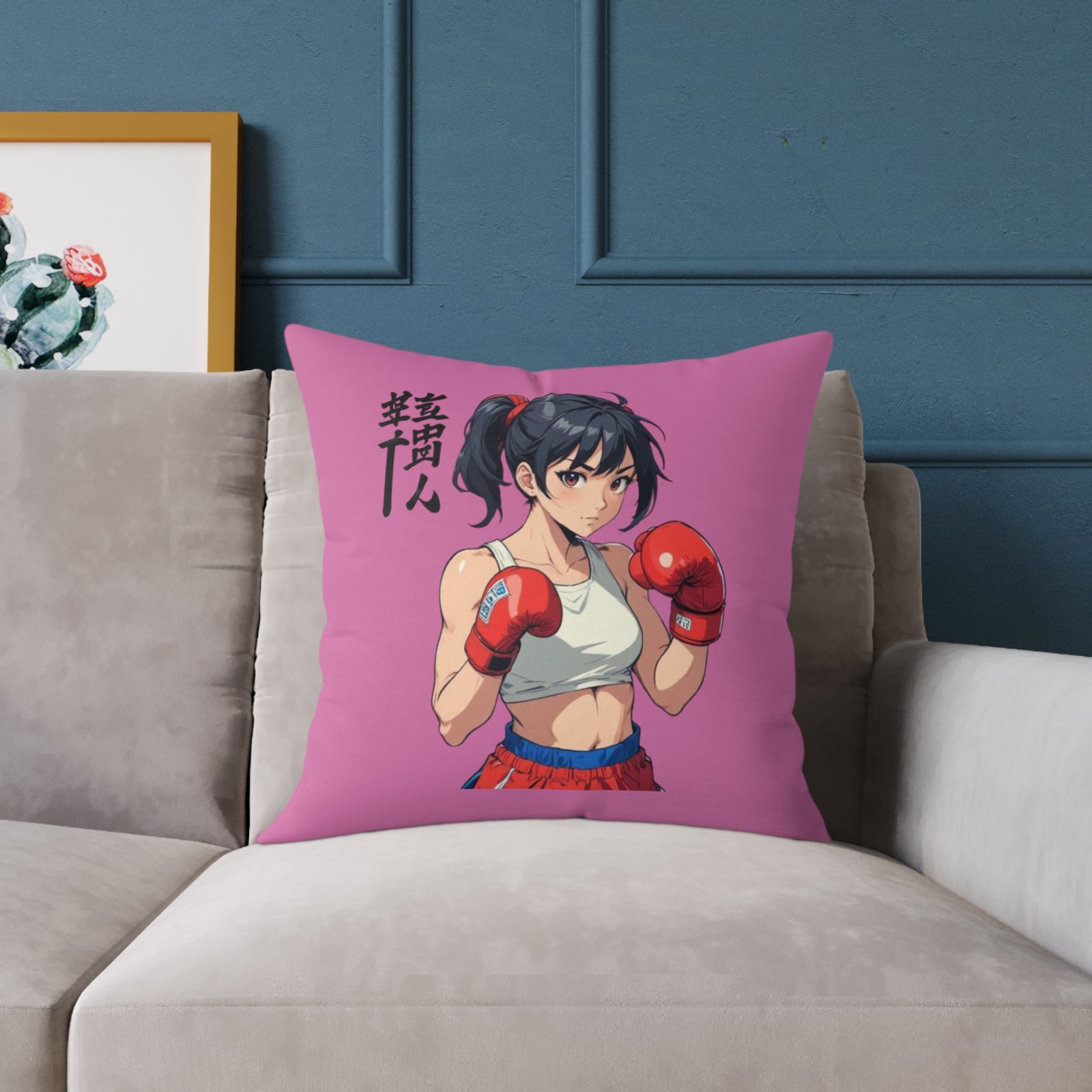Boxing Square Poly Canvas Pillow - Image 11