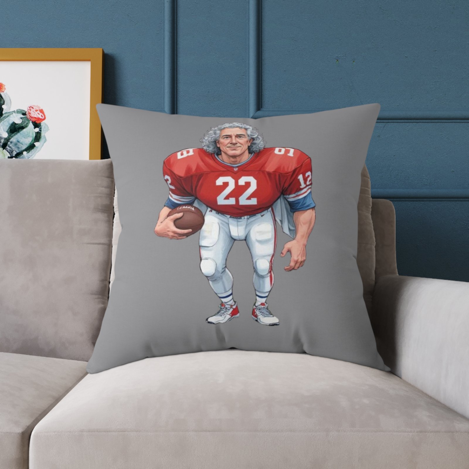 American Football Square Poly Canvas Pillow - Image 19