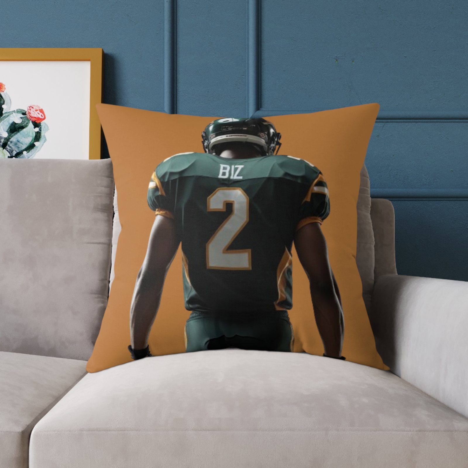 American Football Square Poly Canvas Pillow - Image 19