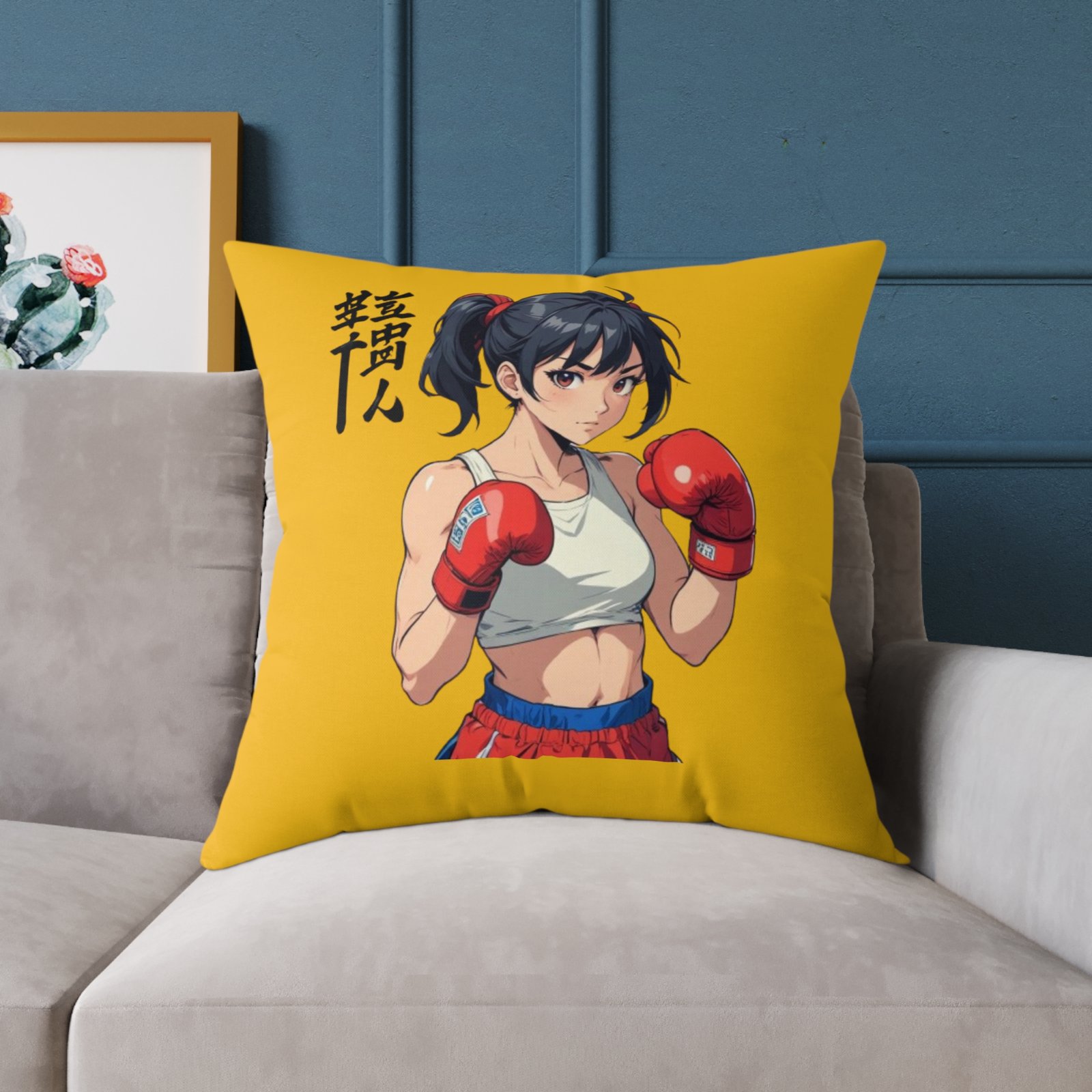 Boxing Square Poly Canvas Pillow - Image 19