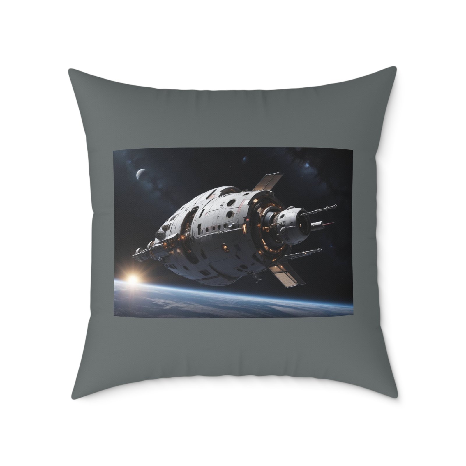 Space Ship Square Poly Canvas Pillow - Image 17