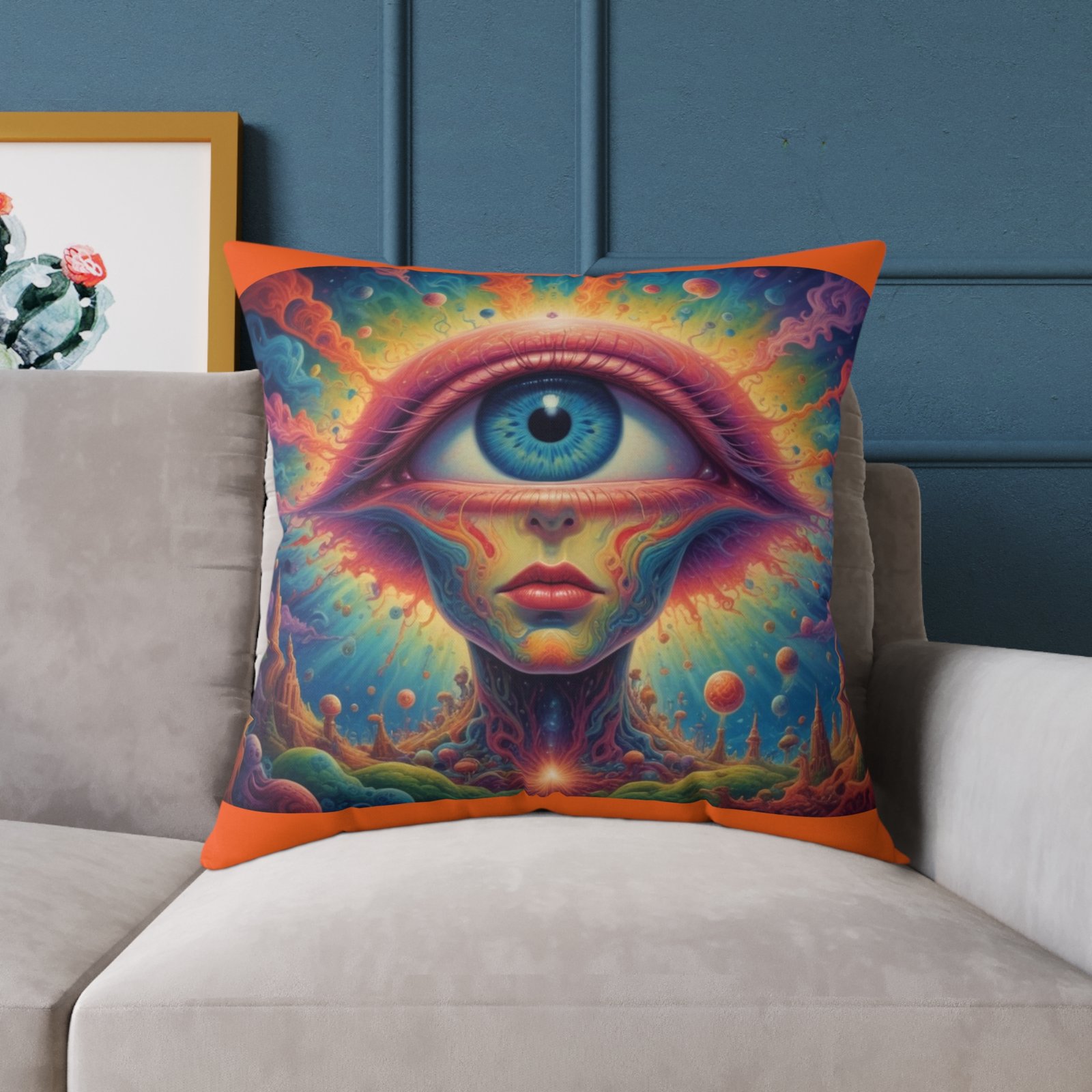 Psychadelic Square Poly Canvas Pillow - Image 19
