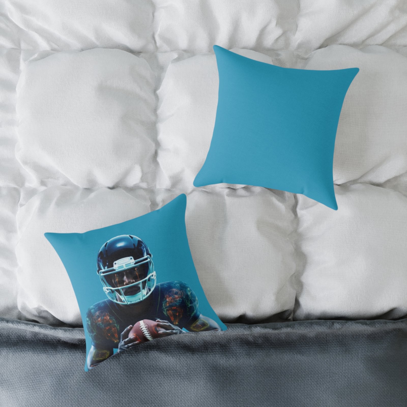 American Football Square Poly Canvas Pillow - Image 4