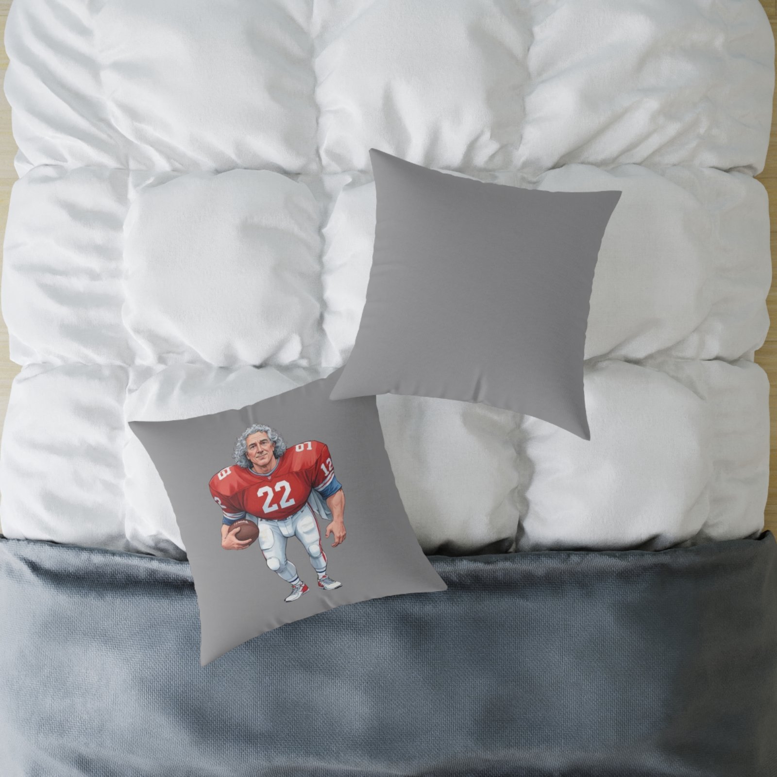 American Football Square Poly Canvas Pillow - Image 12