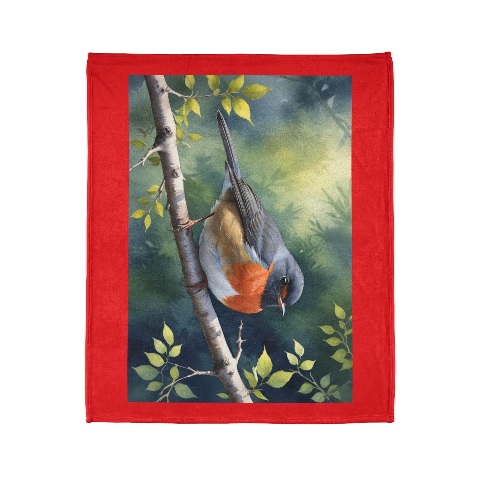 Robin Red Breast Soft Polyester Blanket - Image 6