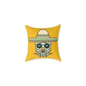 Mexican Tattoo Square Poly Canvas Pillow