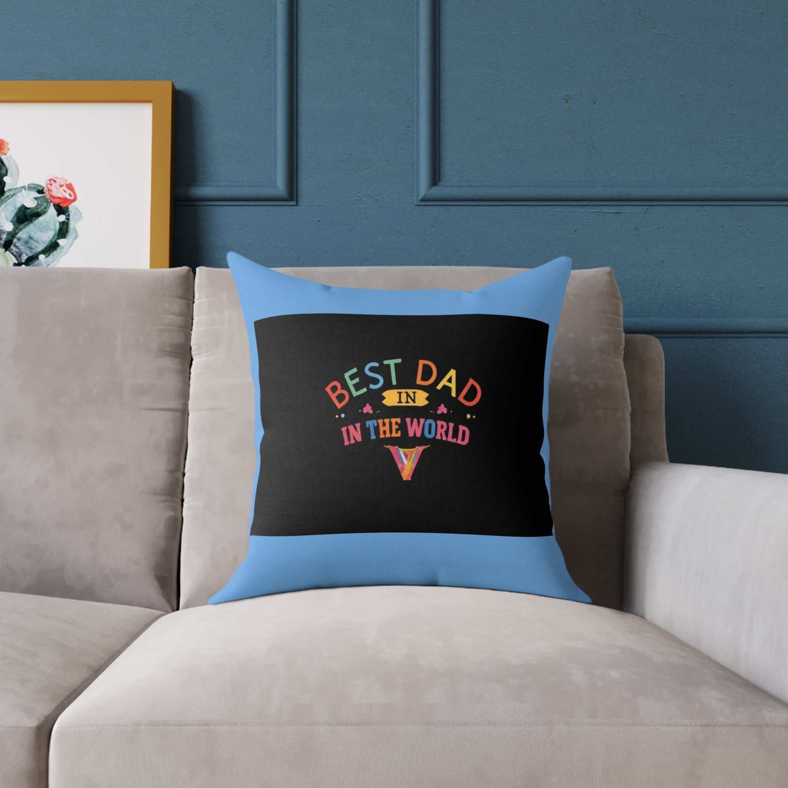 Best Dad Square Poly Canvas Pillow - Image 7