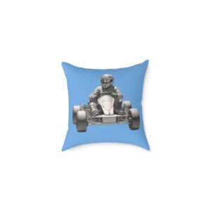 Go Karting Square Poly Canvas Pillow