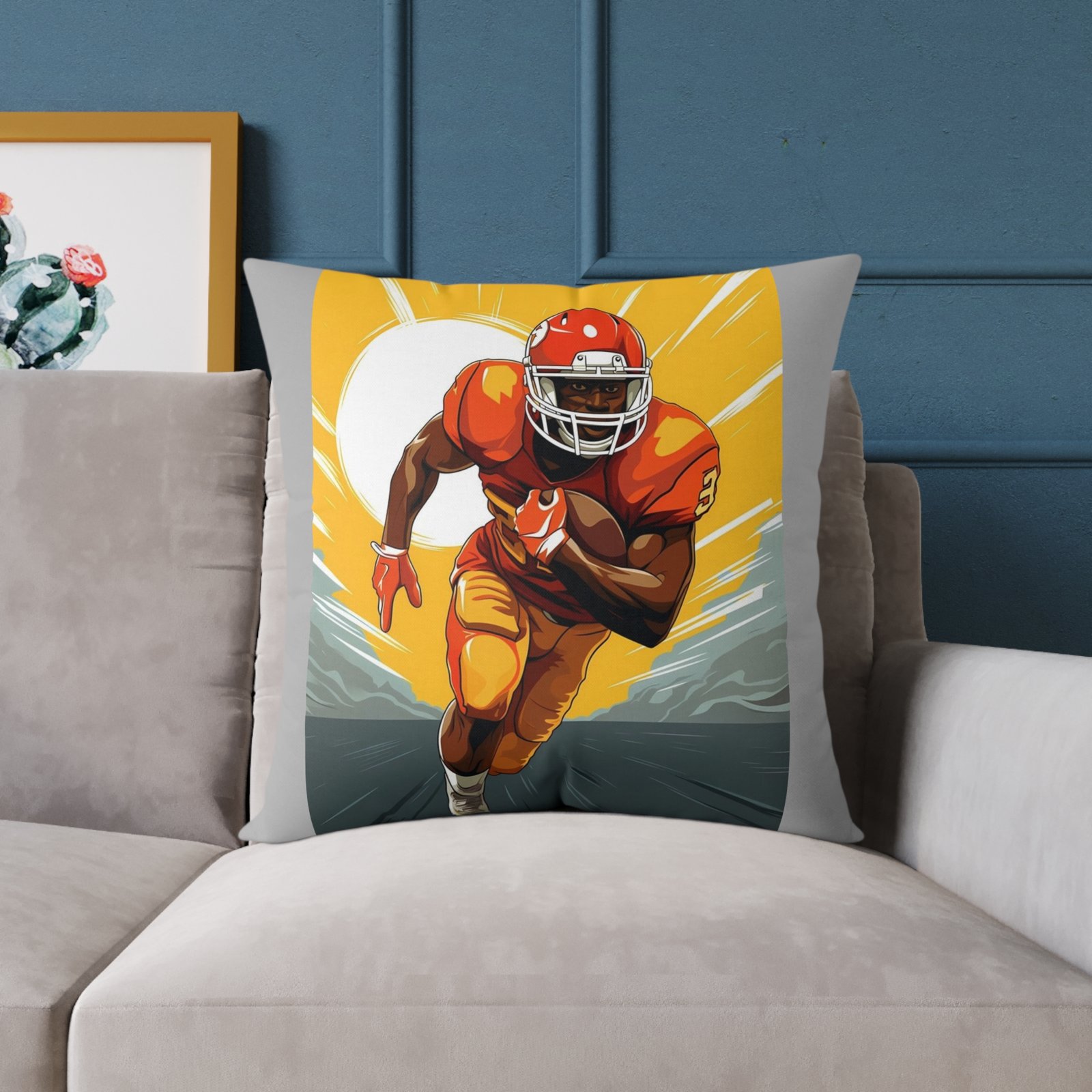 American Football Square Poly Canvas Pillow - Image 15