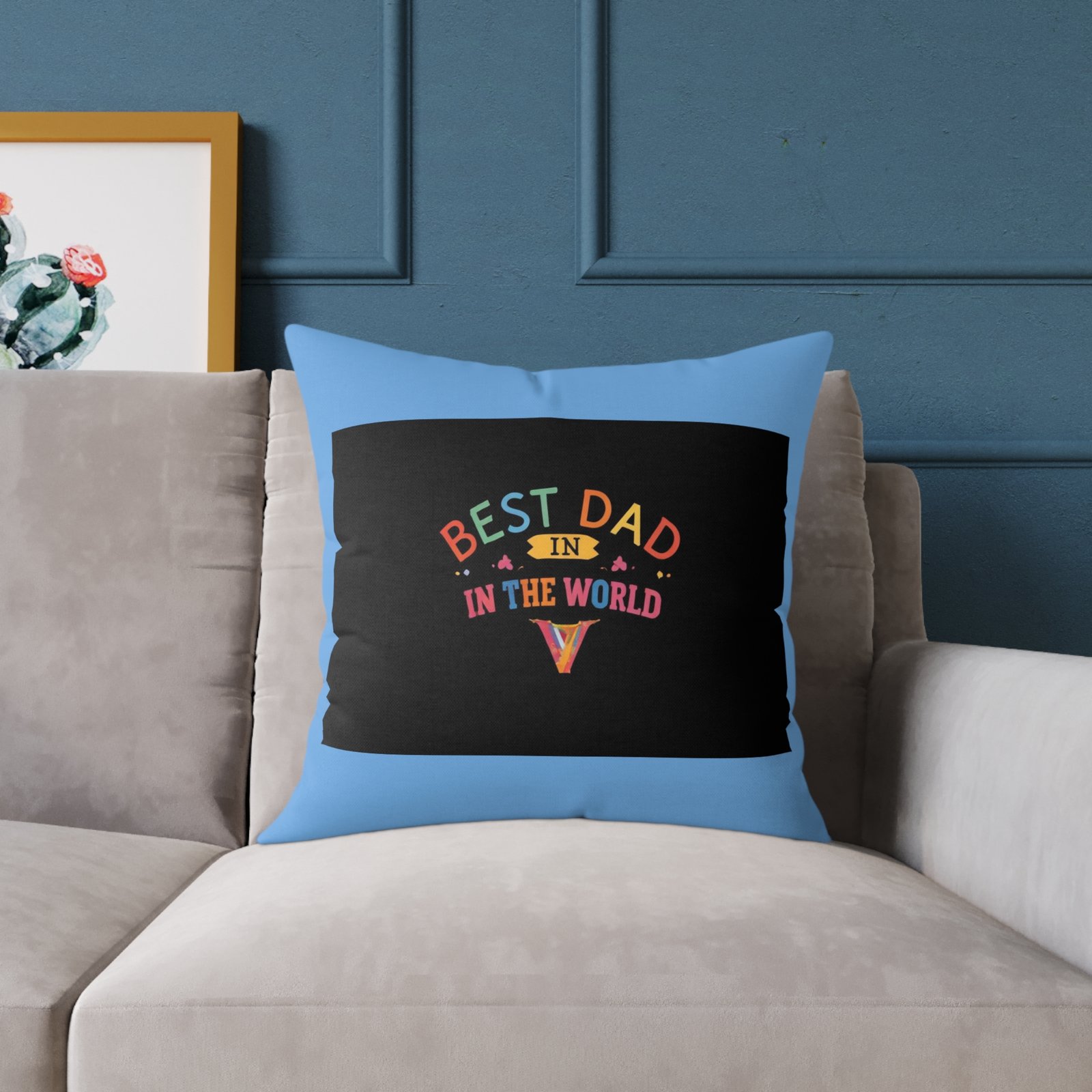 Best Dad Square Poly Canvas Pillow - Image 11