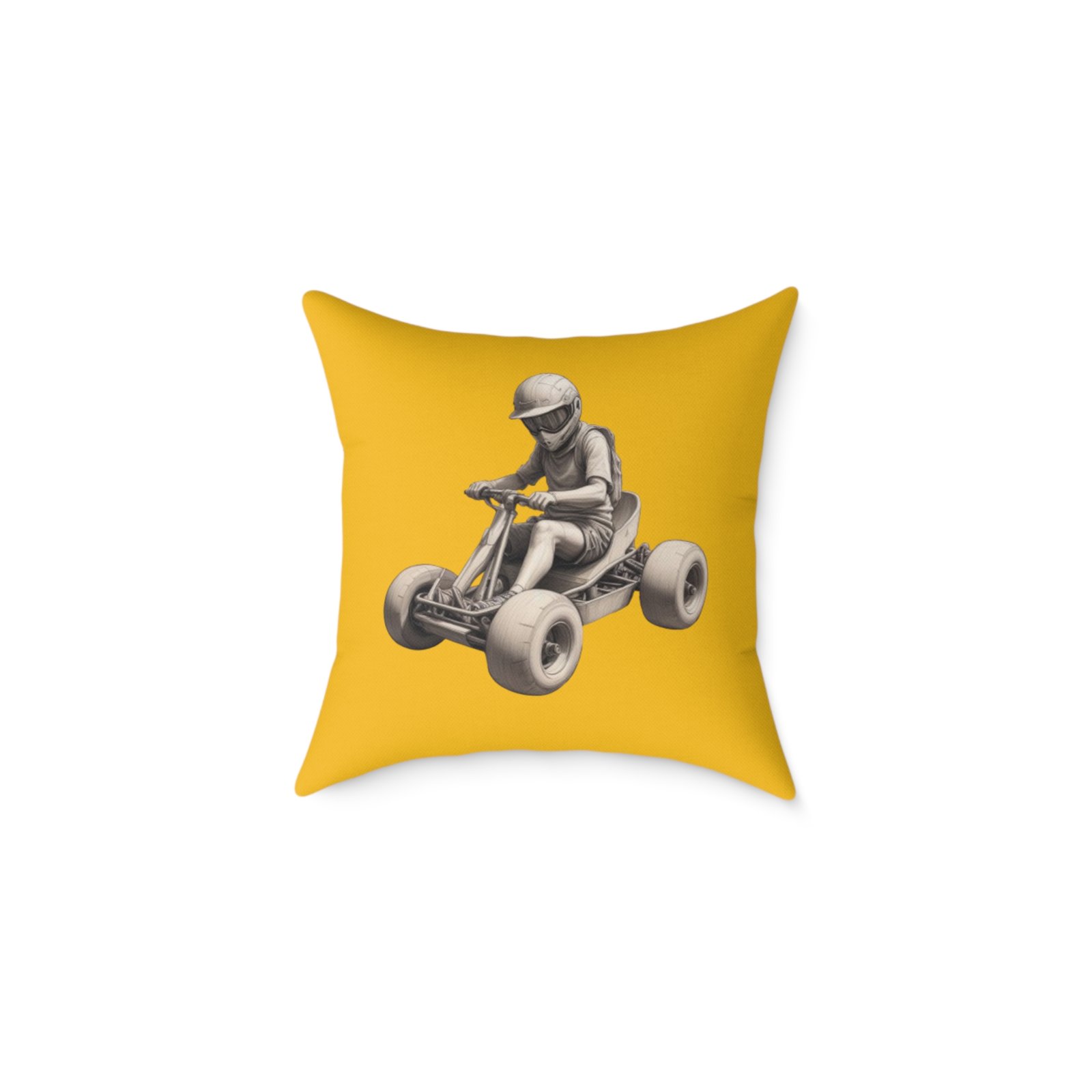 Go Karting Square Poly Canvas Pillow - Image 5
