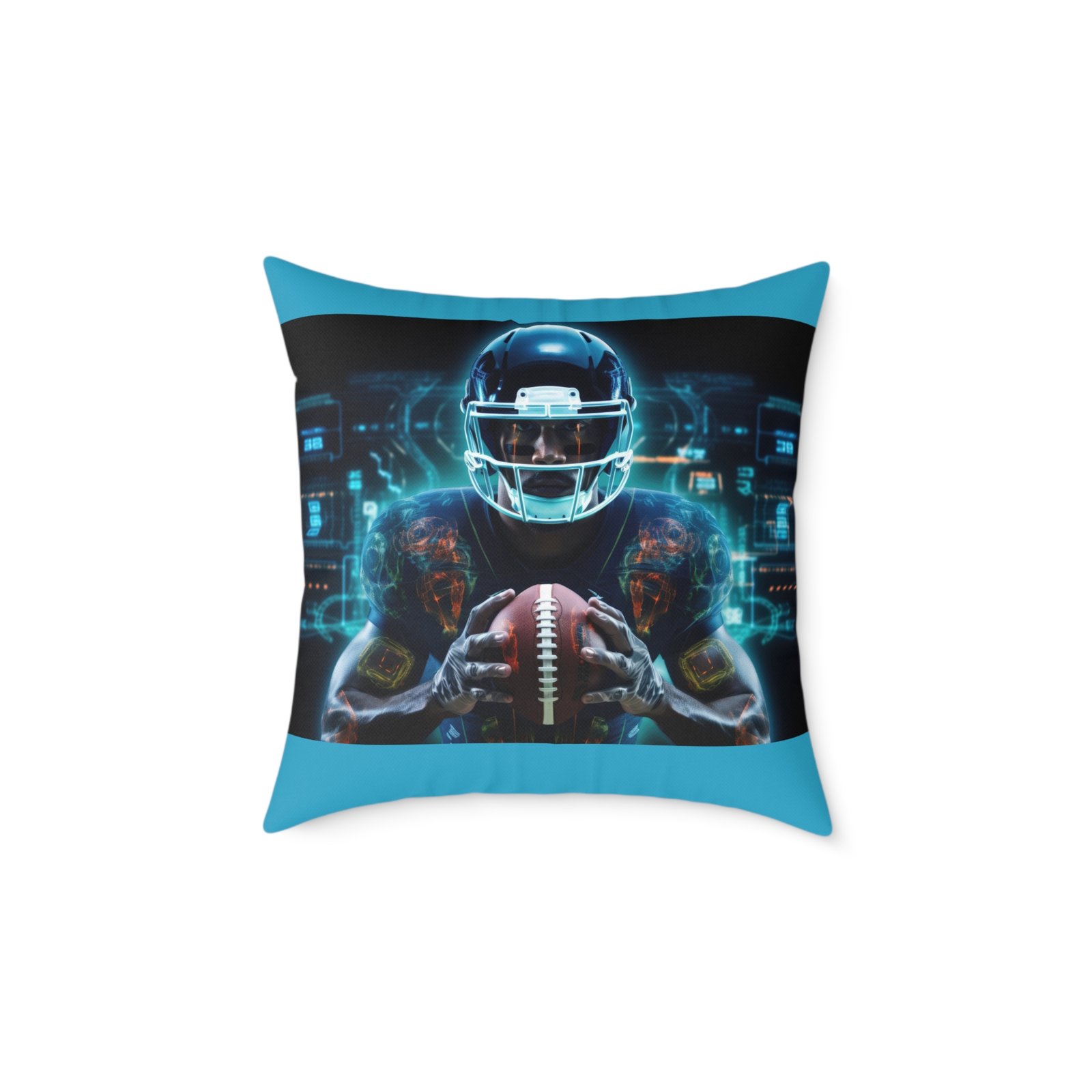 American Football Square Poly Canvas Pillow - Image 9