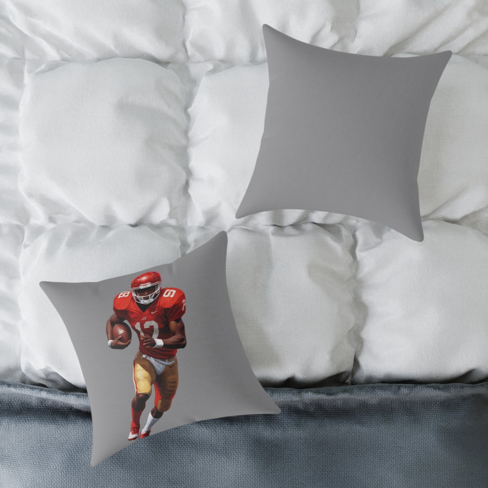 American Football Square Poly Canvas Pillow - Image 8