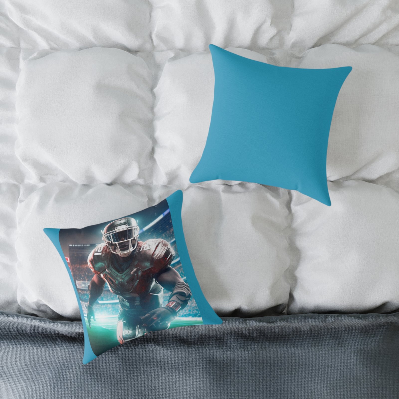 American Football Square Poly Canvas Pillow - Image 4