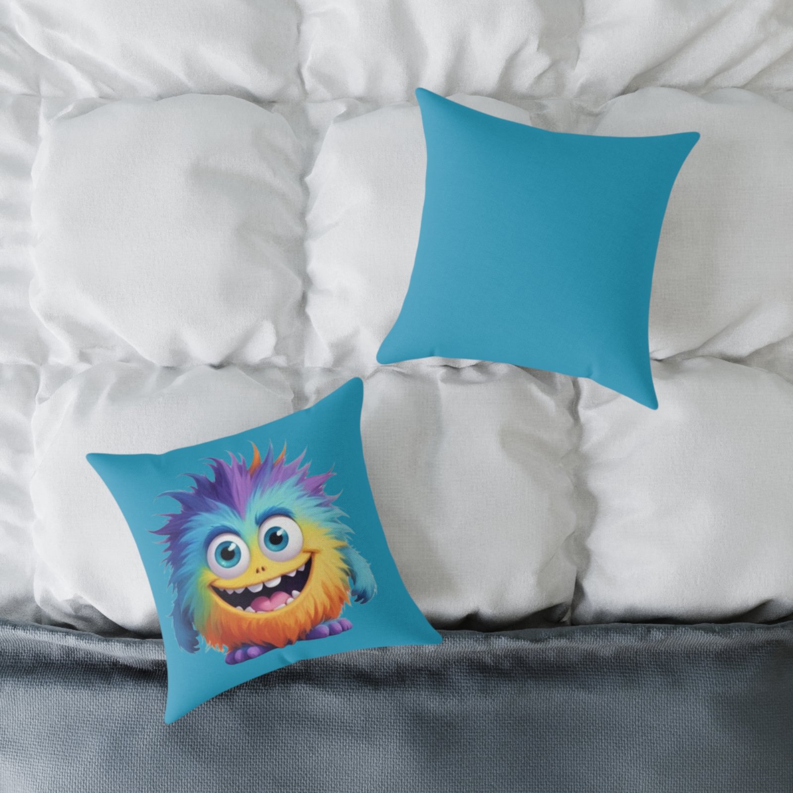 Funny Monster Square Poly Canvas Pillow - Image 4