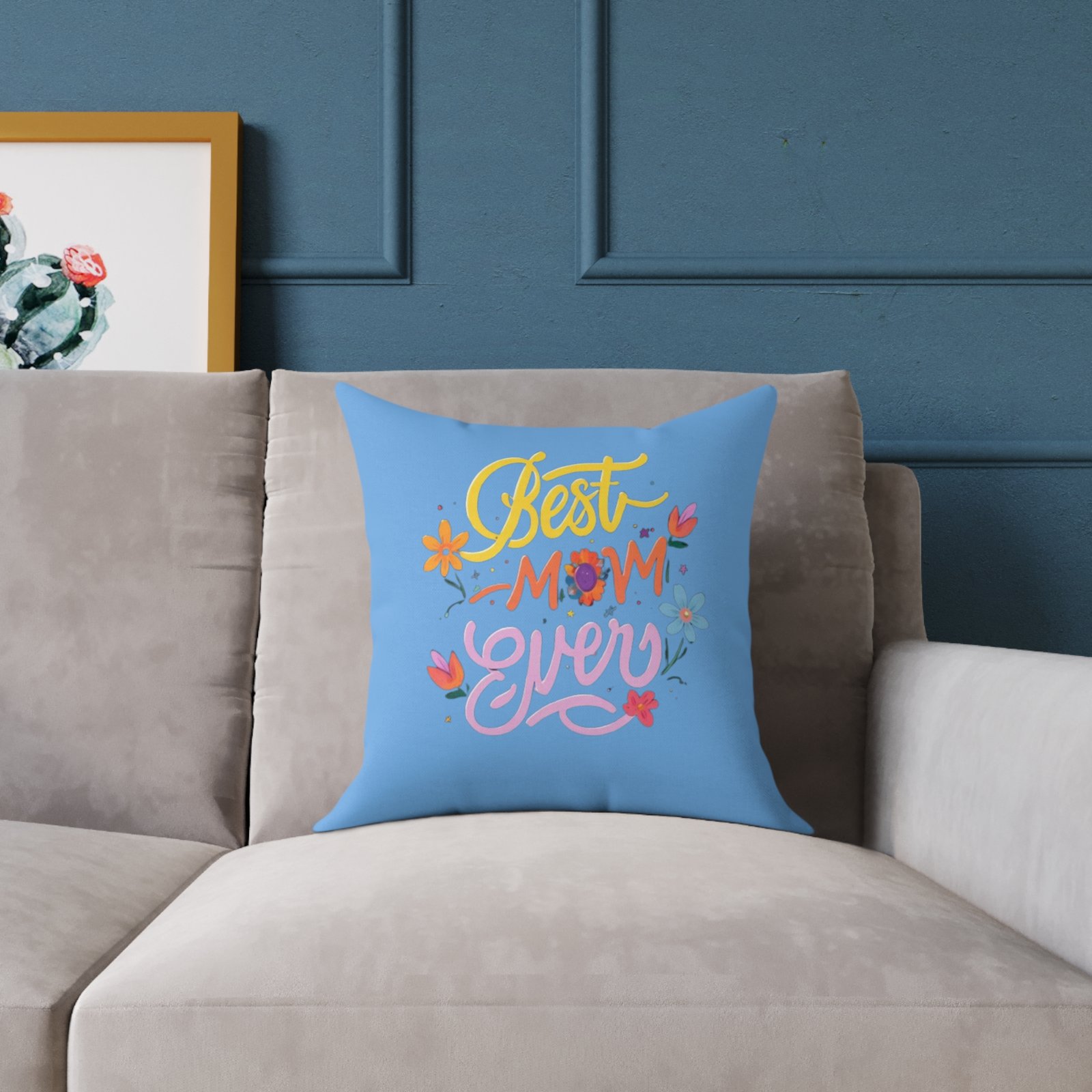 Best Mum Square Poly Canvas Pillow - Image 3