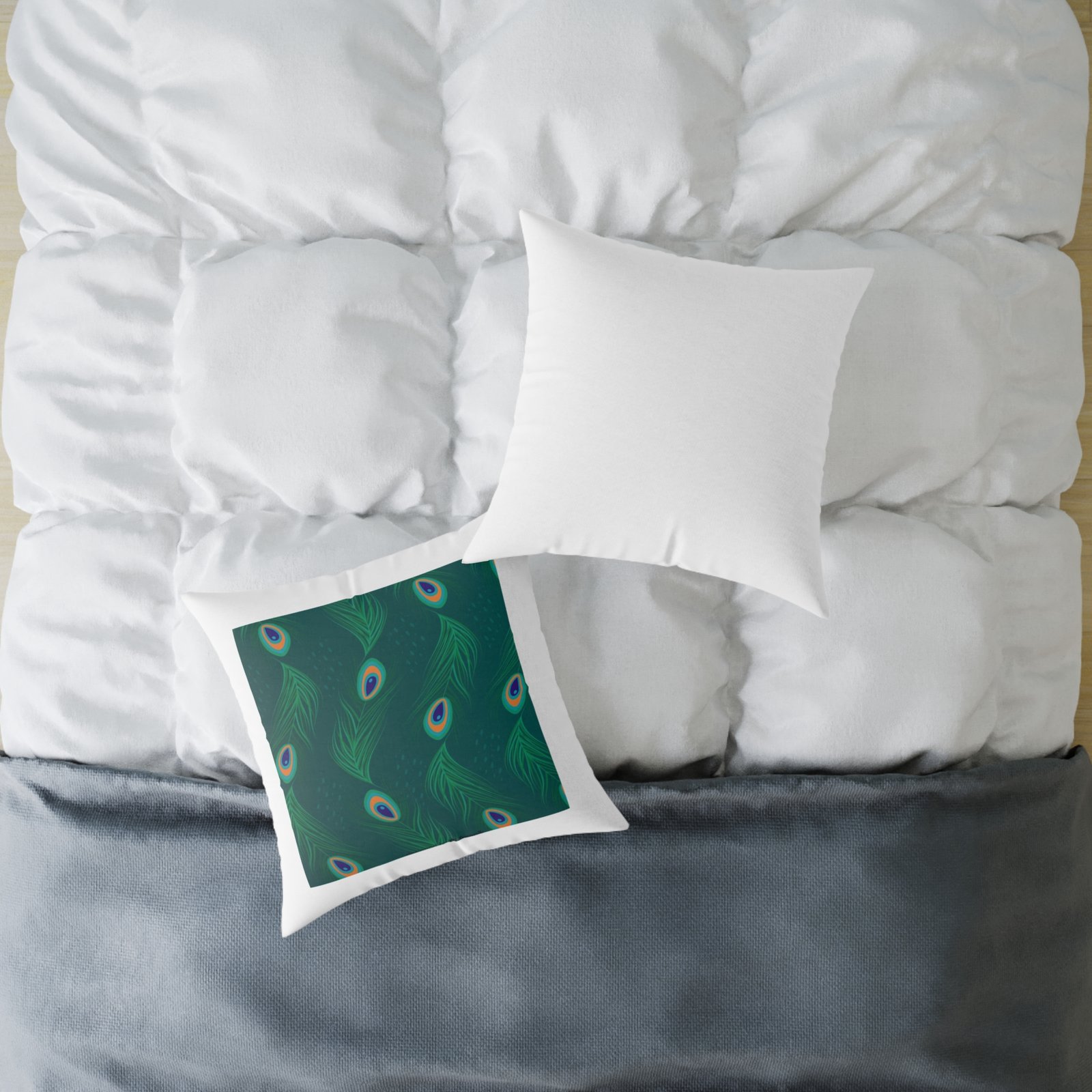 Pea cock Prin t Cushion G ift Square Poly Canvas Pillow Pea cock Prin t , G ift Cushion, Lounge Cushion, Bedroom Cushion, Cushion G ift , , - Image 12