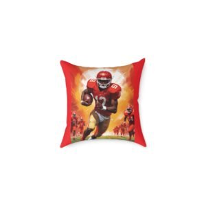 American Football Square Poly Canvas Pillow