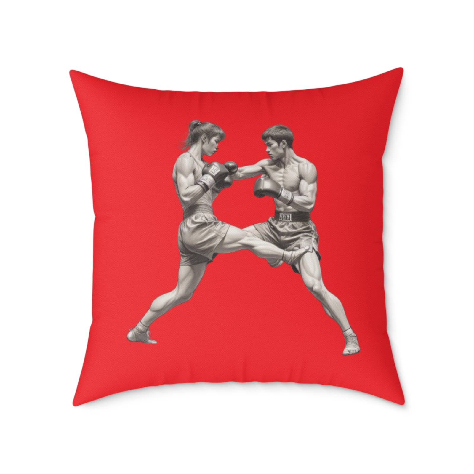 Kickboxing Square Poly Canvas Pillow - Image 17