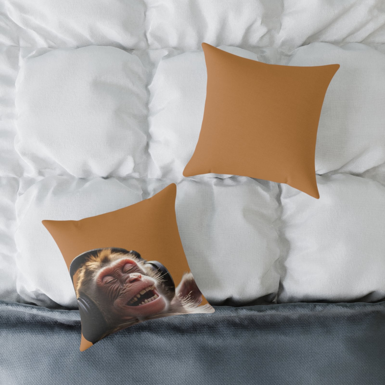 Funny Monkey Poly Canvas Pillow - Image 4