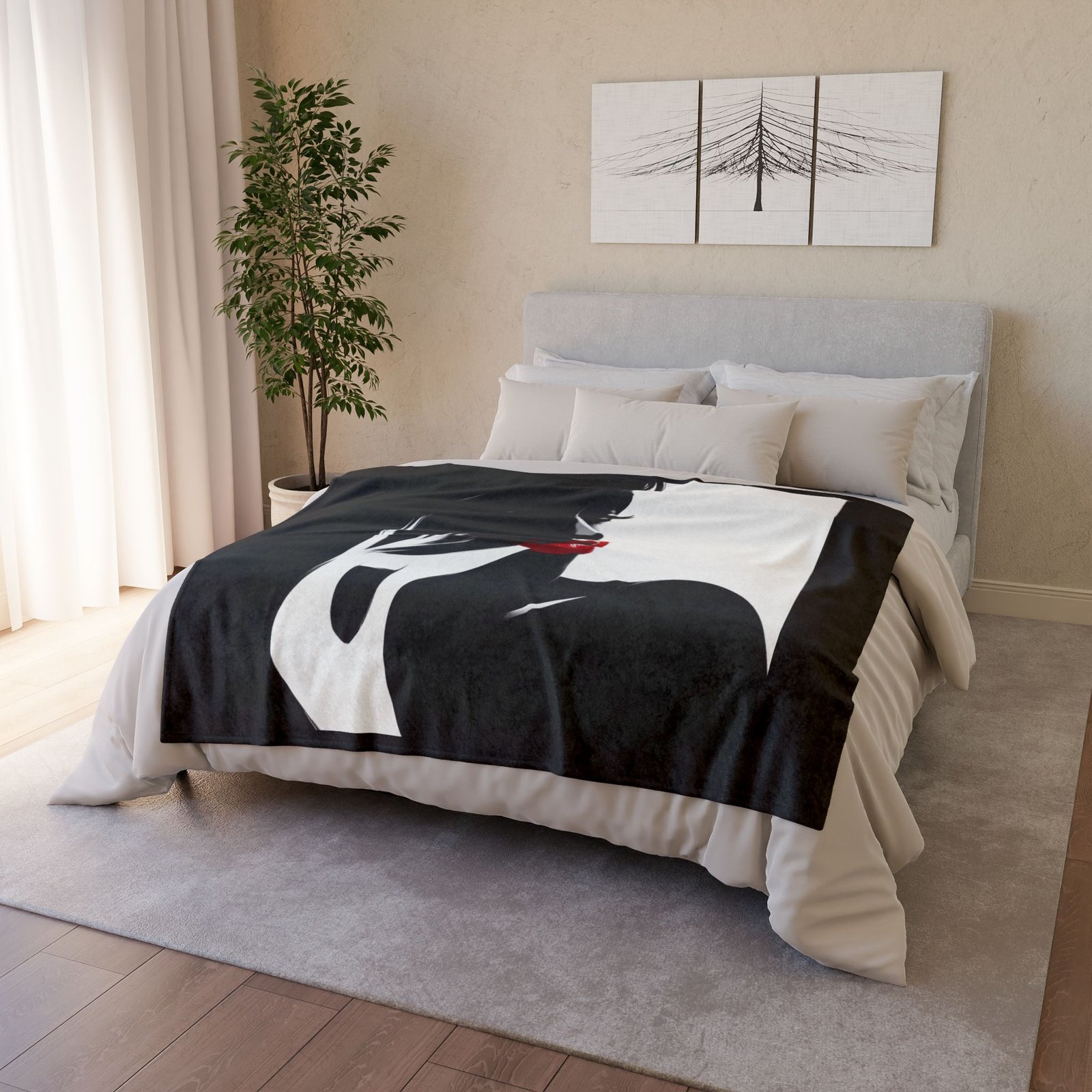 Black And White Soft Polyester Blanket - Image 8