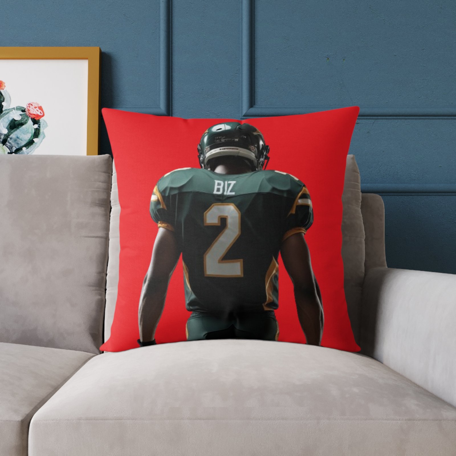 American Football Square Poly Canvas Pillow - Image 15