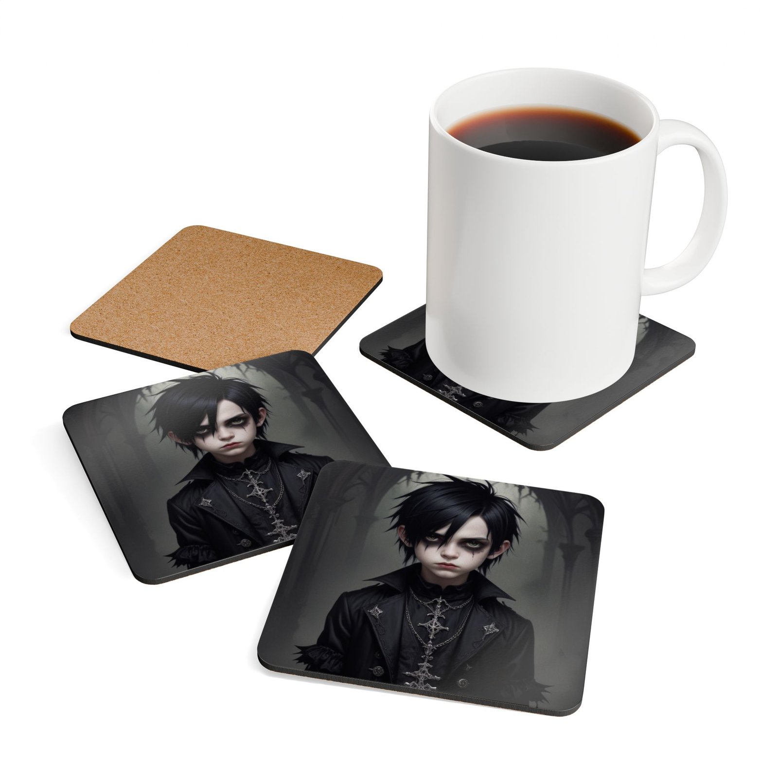 Goth Corkwood Coaster Set - Image 4
