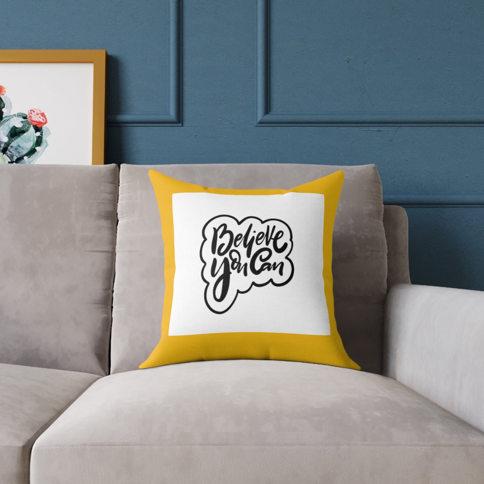 Believe You Can Square Poly Canvas Pillow - Image 3
